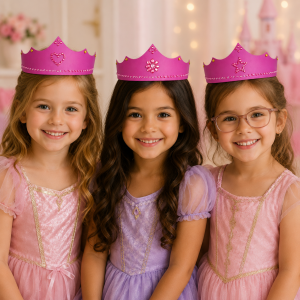 Diadem  "Fairy Princess" pink zum Selbstbasteln 4er Set